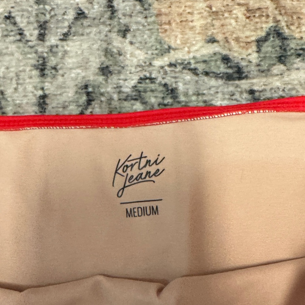Kortni Jeane High Waist Bikini Bottoms - Red - Picture 2 of 4